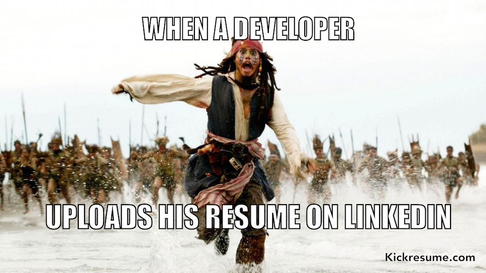 When a developer uploads a resume on LinkedIn