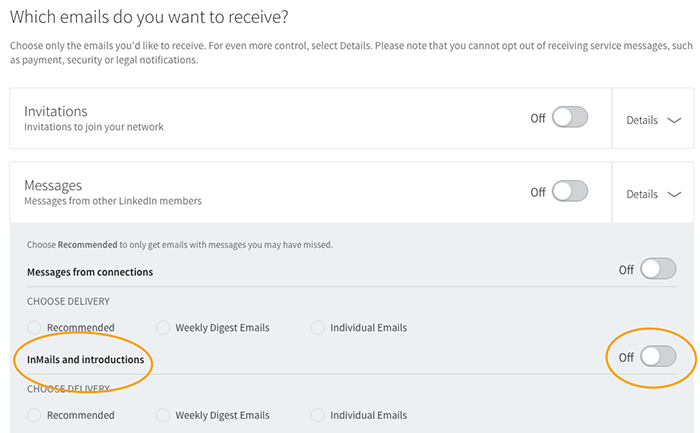 InMail Preferences LinkedIn