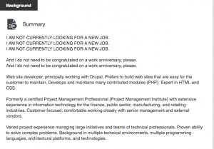 Funny Anti-recruiter LinkedIn Profile