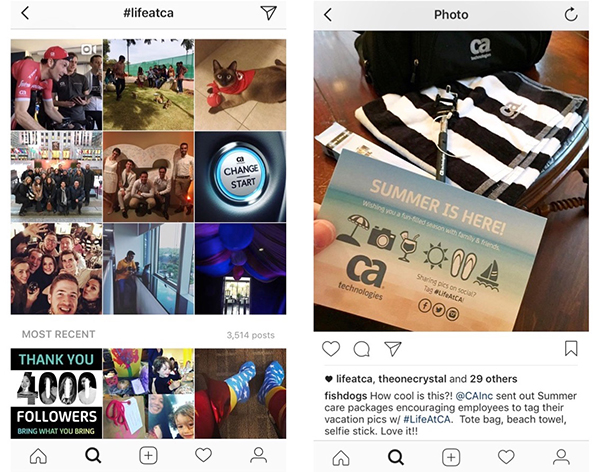 LifeAtCA employee generated content example